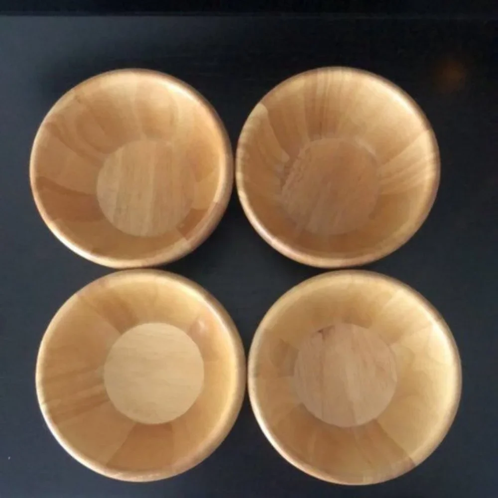 NEW Lipper Wooden Salad Bowls Collection Set of 4 Brown NEW